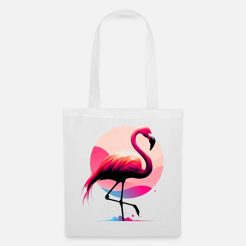 Flamingo - Stoffbeutel - Weiß