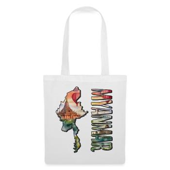 Watercolor Map Myanmar - Tote Bag - white - Front