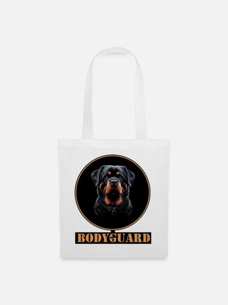 Bodyguard Rottweiler Ringdesign - Stoffbeutel - Weiß