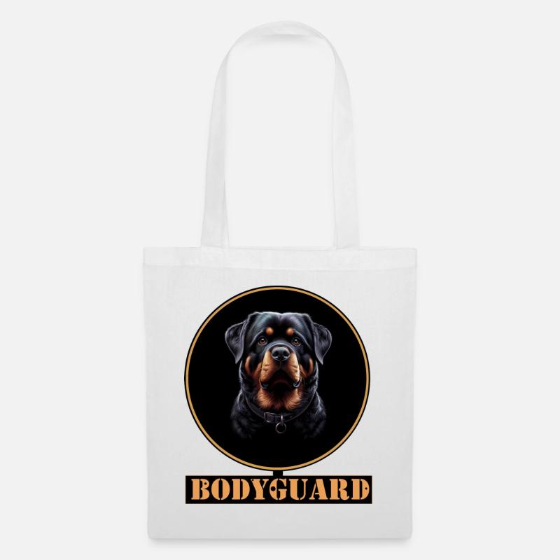 Bodyguard Rottweiler Ringdesign - Stoffbeutel - Weiß