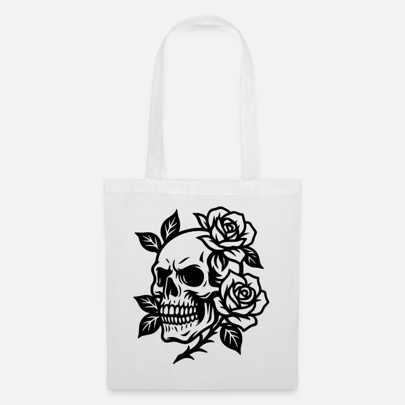 Totenkopf - Stoffbeutel - Weiß