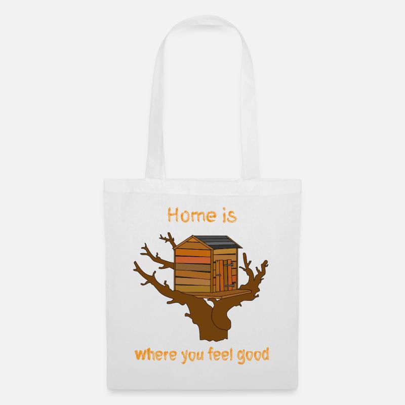 House in the Tree with Text - Tote Bag - white