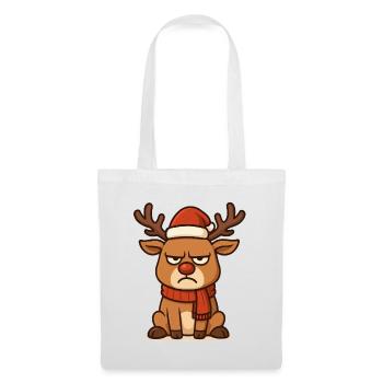 Grim Reindeer with Christmas Scarf - Tote Bag - white - Front