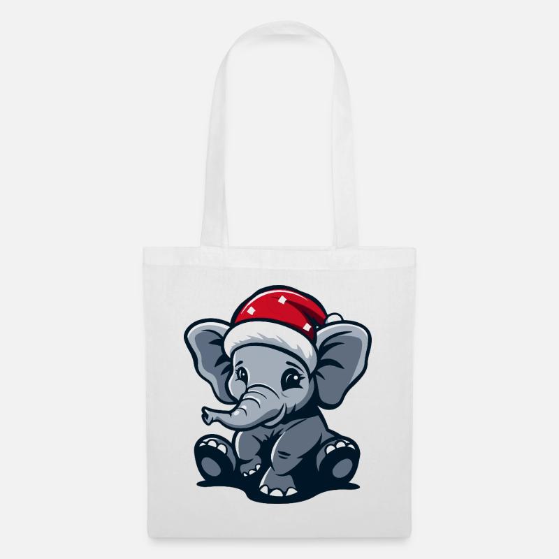 Noël des éléphants - Sac en tissu - blanc