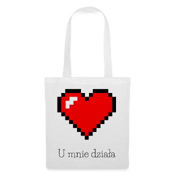 Pixelated red cheese on black background - Tote Bag - white - Front
