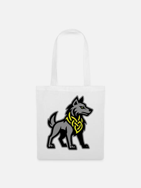 Wolf Wikinger - Stoffbeutel - Weiß
