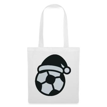 Sports de Noël avec bonhomme de neige de football - Sac en tissu - blanc - Devant