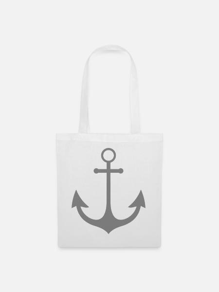Anker Symbol Nautik Grafik - Stoffbeutel - Weiß