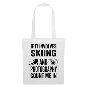 Skiing and Photography - Winter Sports Photo Gift - Tote Bag - white - Front