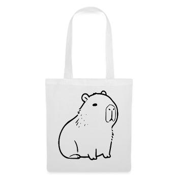 Capybara capybara noir - Sac en tissu - blanc - Devant