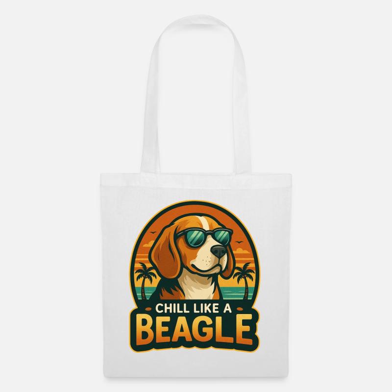 Chill wie ein Beagle - Stoffbeutel - Weiß