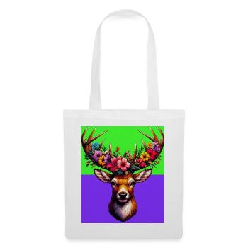 Cerf - Sac en tissu - blanc - Devant