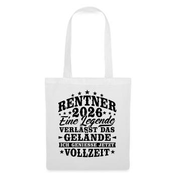 Rentner 2026 Rente Ruhestand Geschenk - Stoffbeutel - Weiß - Vorne