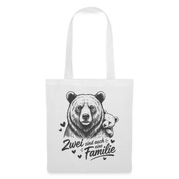 Ours papa et bébé – deux sont aussi une famille - Sac en tissu - blanc - Devant