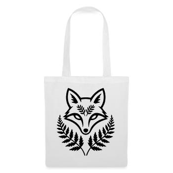 Fuchs Kopf Farn Blätter Wappen - Stoffbeutel - Weiß - Vorne