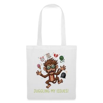 Juggling My Issues Funny Stressed Monkey Design - Tote Bag - white - Front