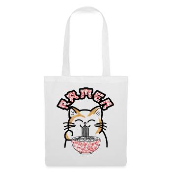 Ramen Katze Popart - Stoffbeutel - Weiß - Vorne