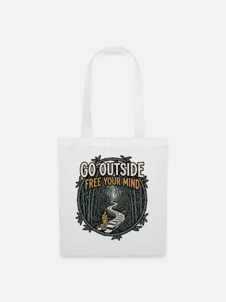 Go Outside Be Free - Stoffbeutel - Weiß