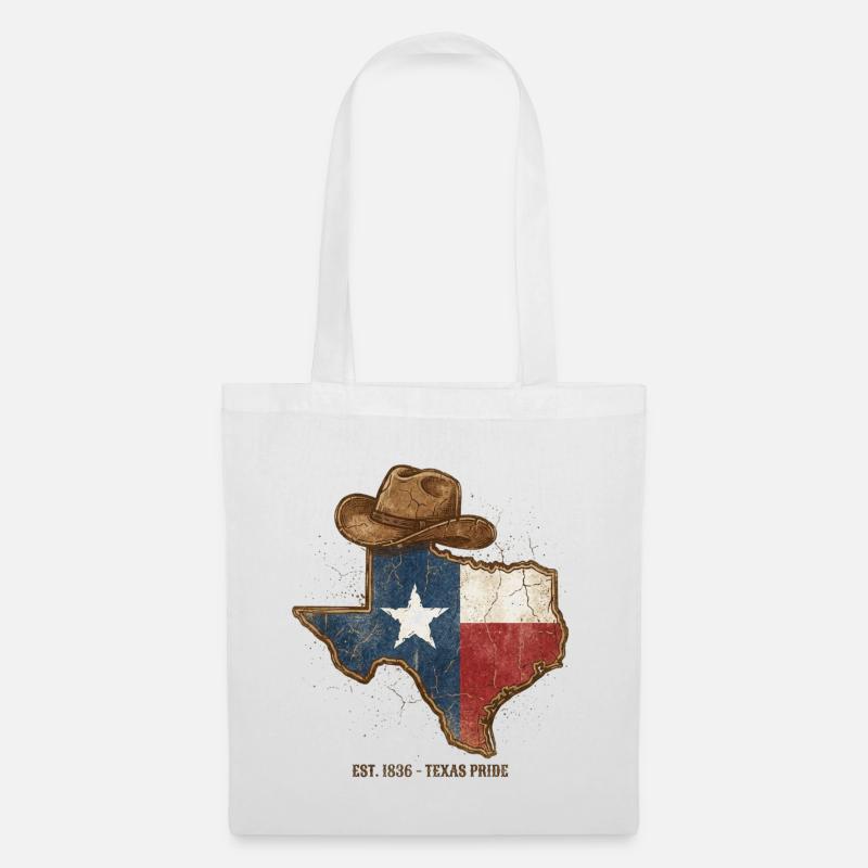 Texas Pride with cowboy hat - Tote Bag - white