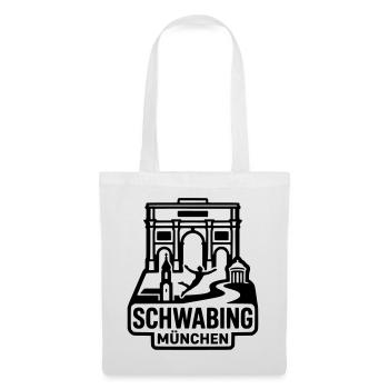 München Schwabing – Minimalistisches Skyline  - Stoffbeutel - Weiß - Vorne