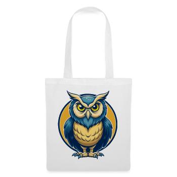 Owl Kawaii Maskottchen Cartoon-Charakter-Clipart-Logo - Stoffbeutel - Weiß - Vorne