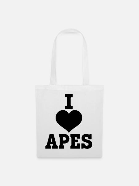 I Love Apes - Stoffbeutel - Weiß