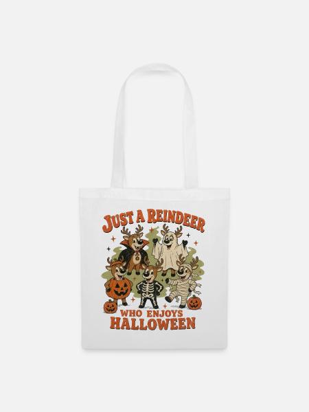 Rentier-Halloween-Crew - Stoffbeutel - Weiß