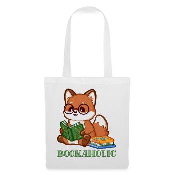 Niedlicher Fuchs mit Spruch und Lesebrille  - Stoffbeutel - Weiß - Vorne