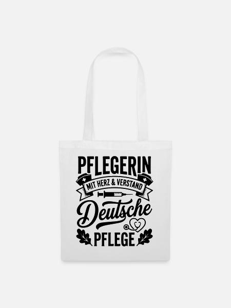 Pflege mit Herz & Verstand - Stoffbeutel - Weiß