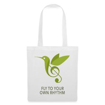 Fly to Your Own Rhythm – Kolibri Design - Stoffbeutel - Weiß - Vorne