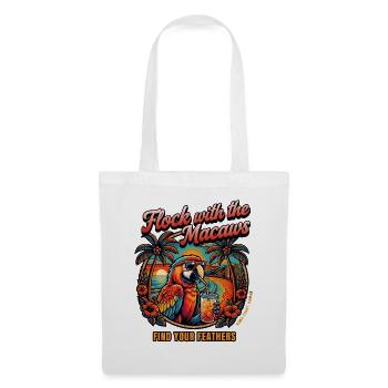 Papagei Hawaii Urlaub Ara Retro Sommer Cocktail - Stoffbeutel - Weiß - Vorne