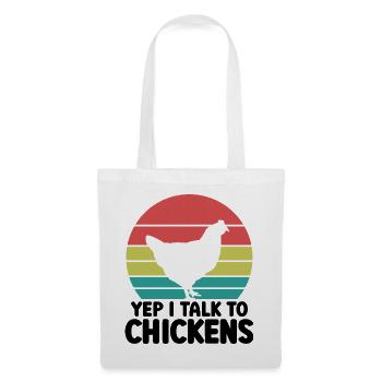 Huhn Spruch Humor Retro - Stoffbeutel - Weiß - Vorne