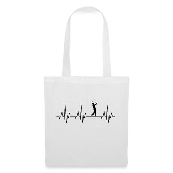 Parcours de golf Heartbeat ECG Golf Golfer Golfer - Sac en tissu - blanc - Devant