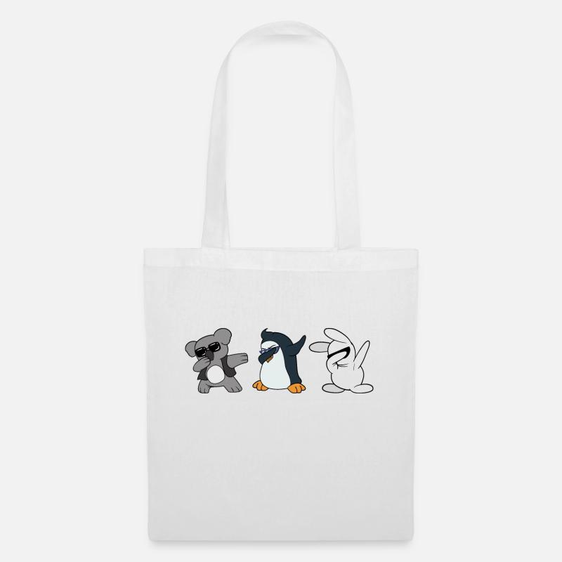 Dabbing Dab Koala Bear Penguin Lapin Lapin - Sac en tissu - blanc