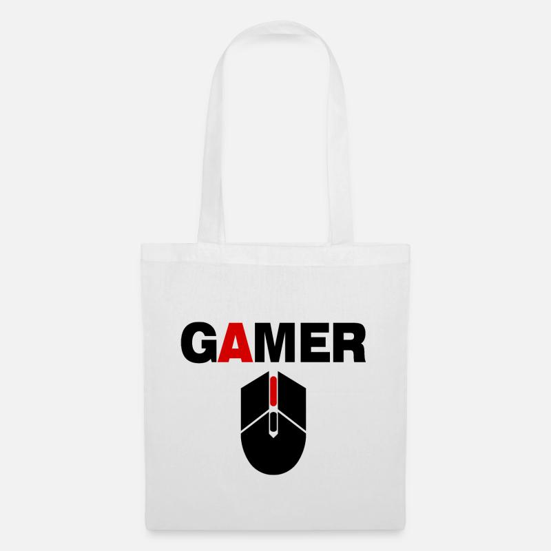 Gamer Maus PC Gaming - Stoffbeutel - Weiß