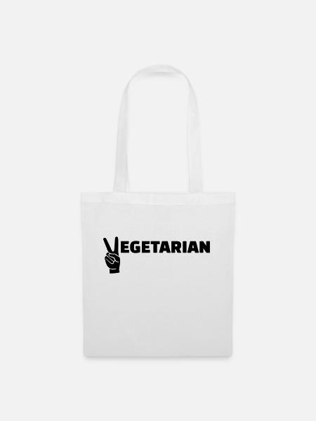 Vegetarier - Stoffbeutel - Weiß
