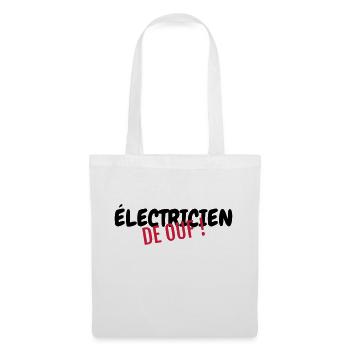 électricien / électricité / energie / bricolage - Sac en tissu - blanc - Devant