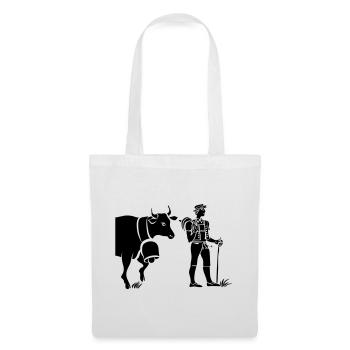 Farmer with cow in lonely peace - Tote Bag - white - Front