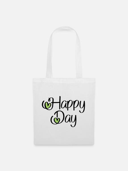 Happy Day - Stoffbeutel - Weiß