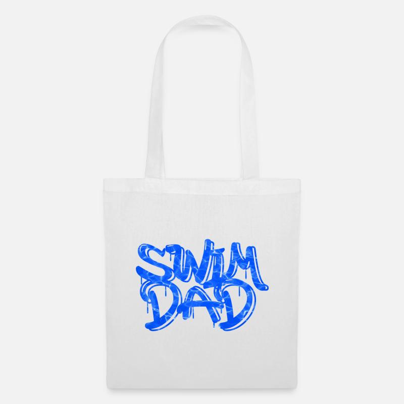 schwimmen papa - Stoffbeutel - Weiß