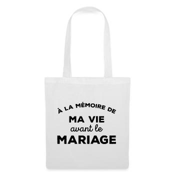 A la mémoire de ma vie avant le Mariage Cadeau - Sac en tissu - blanc - Devant
