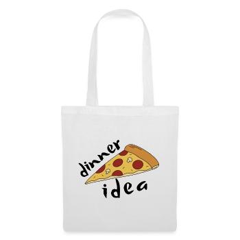 Cartoon-Peperoni-Pizza – Abendessen-Idee - Stoffbeutel - Weiß - Vorne