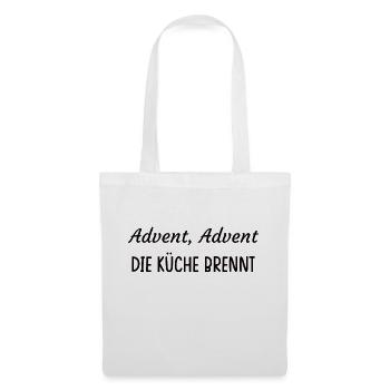 Advent, Advent. Die Küche brennt. - Stoffbeutel - Weiß - Vorne