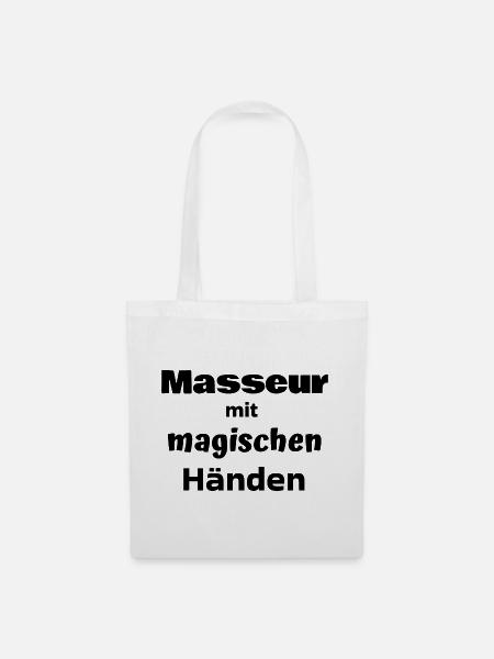 Masseur mit magischen Händen, Massage, Massagen - Stoffbeutel - Weiß