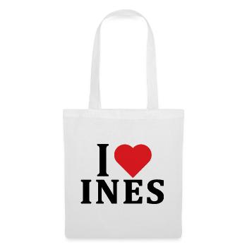 t-shirt I love Ines t-shirt gift idea - Tote Bag - white - Front