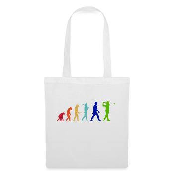 Evolution Golf bunt - Golfspielen Golfen - Stoffbeutel - Weiß - Vorne