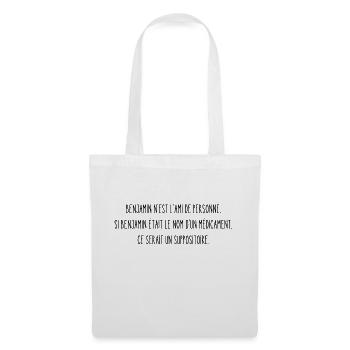 Benjamin n'est l ami de personne - Sac en tissu - blanc - Devant