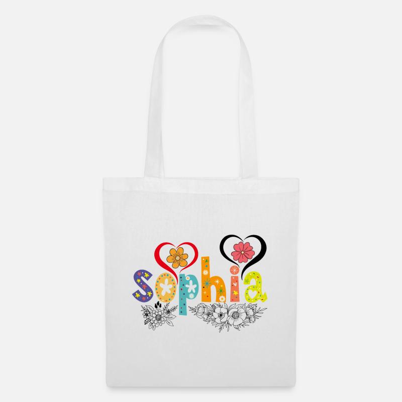 Personalisierter Sophia-Name - Stoffbeutel - Weiß