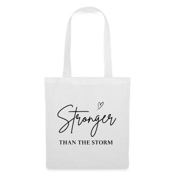 PLUS FORT QUE LA TEMPÊTE, Positif, Dire, Amour - Sac en tissu - blanc - Devant