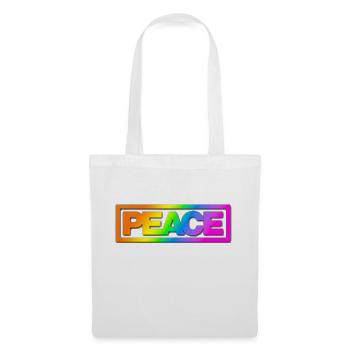 Typo PEACE Rainbowcolours Shadow - Stoffbeutel - Weiß - Vorne